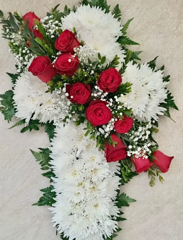 Floral Funeral Cross